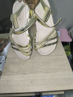 Girl's Place metallic gold sandals size 10