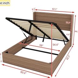 Queen Size Storage Bed + Orthopedic Mattress 