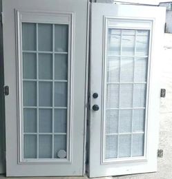 White Alimimum Sliding windows & white Exterior Doors with Blinds- Modern & Durable