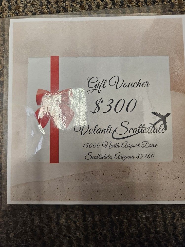 $300 Volanti Scottsdale Gift Certificate For $200