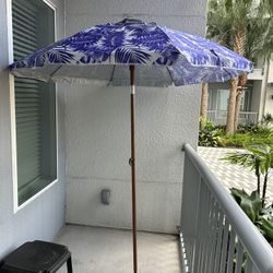 Purple And White Beach Adjustable Large Umbrella 