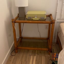 Vintage Rattan Side Table 