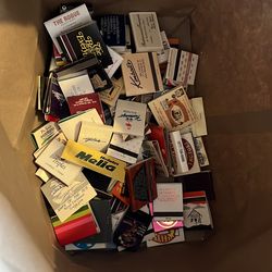 Old school sum vintage sum early 2000s matches from around restaurants and companies and places out of state