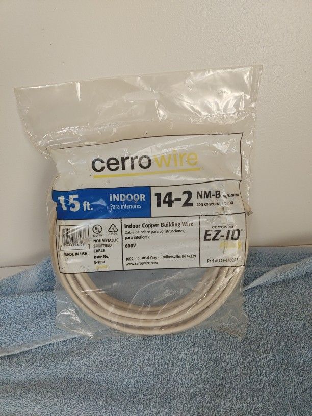 Indoor Copper Building Wire 14-2 NM-B 15 ft