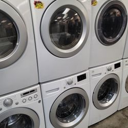 LG Front Loading Washer And Stackable Gas Dryer Set 