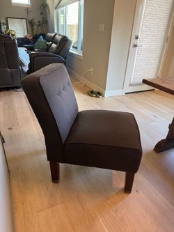 Dark Grey Fabric Slipper Accent Chair