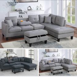 $379 Sectional Couch With Ottoman-brown $399