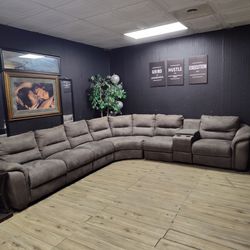 MEGA DEAL!!! 7 PIECE POWER RECLINER SECTIONAL WITH CUP HOLDER & STORAGE ONLY $899 DELIVERY AVAILABLE