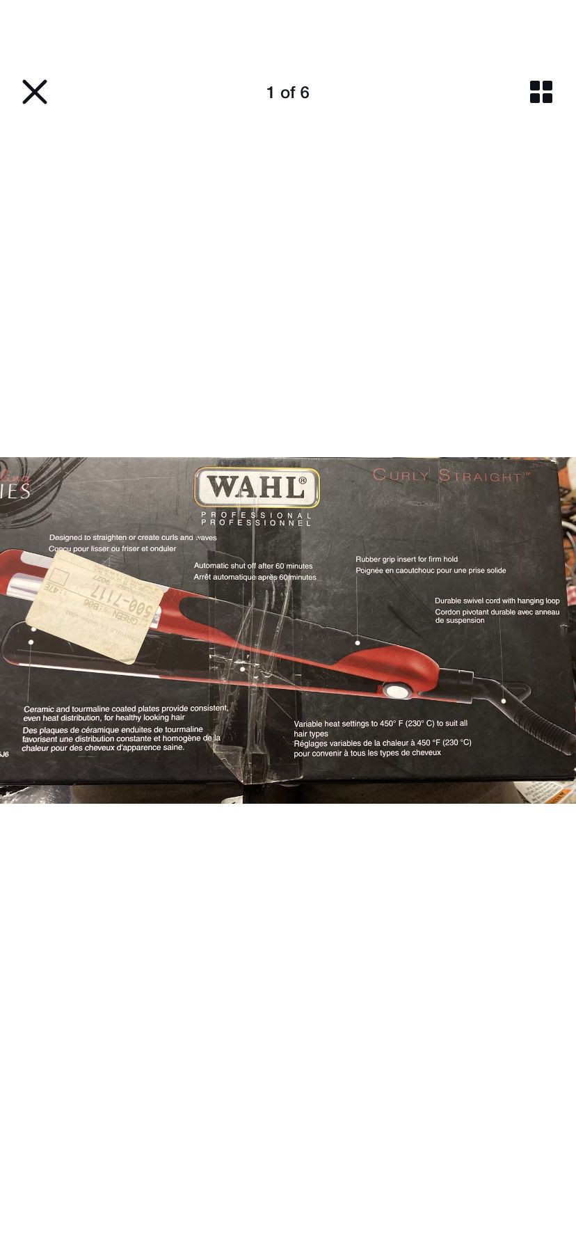 NEW - WAHL Styling Series- Hair Straightener Curling Iron Flat Iron