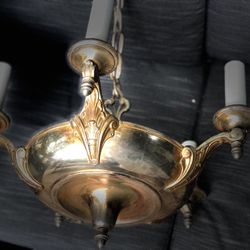 Vintage  Gold Art-Deco Chandelier 