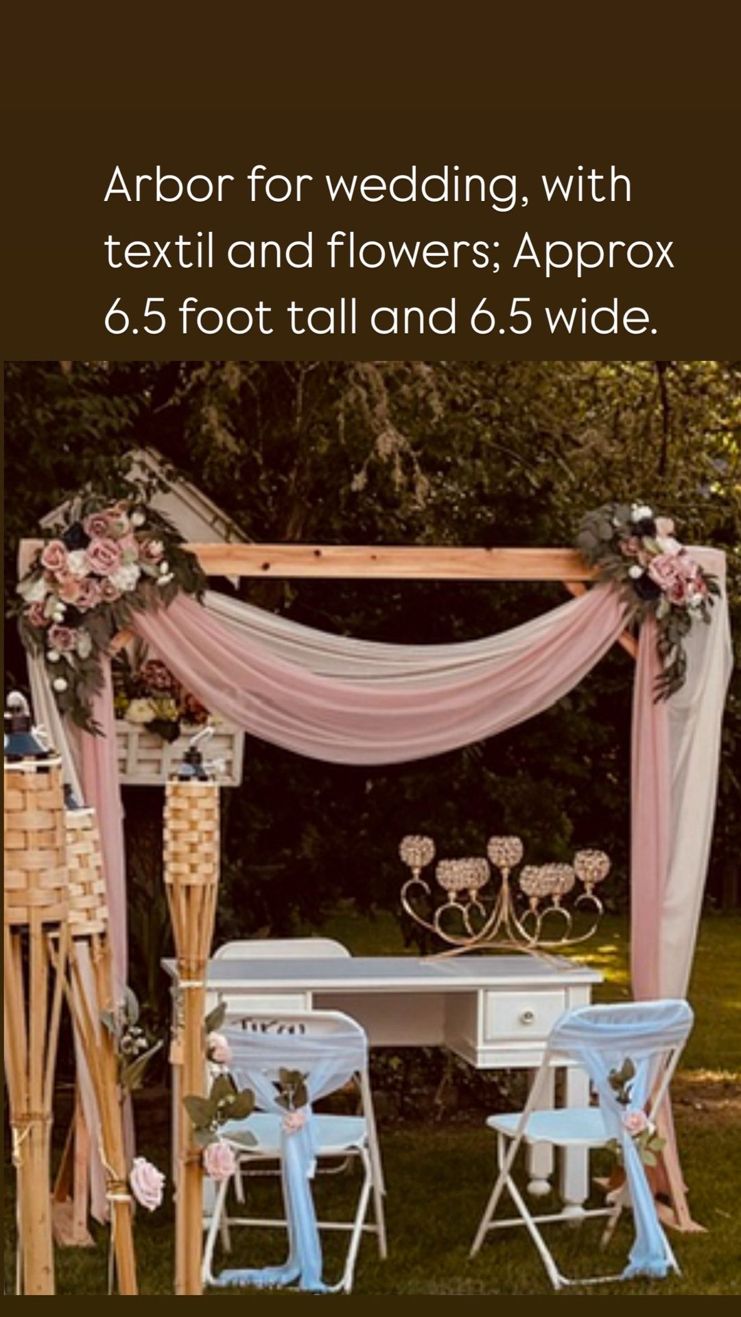 I'm selling all my wedding decorations, almost like new.