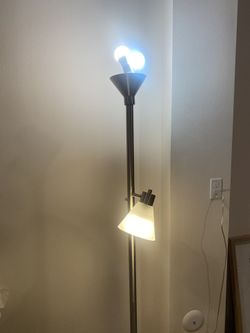71.5-in Brushed Nickel Torchiere with Side-light Floor Lamp