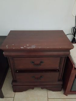 Cherry Wood 2-Drawer Nightstand