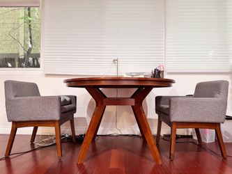 Round Wooden Table Set