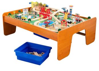 Wooden Train Table Set with Accessories