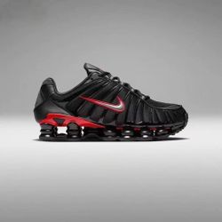 Men's Nike Shox TL Shoes - Black/University Red/Metallic Silver - Size 11, 11.5