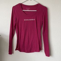 Two Banana republic long sleeve pre loved  in white And Pink size S