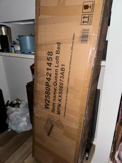 New queen size loft bed with built in staircase/shelves