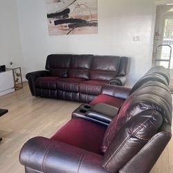 reclinable leather couches