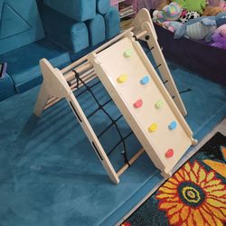 🌈 Montessori Climbing Gym / Pikler Triangle Set with Climbing Wall & Rope Net