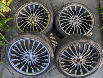 RIMS AND TIRES STAGGERED 20"5X115