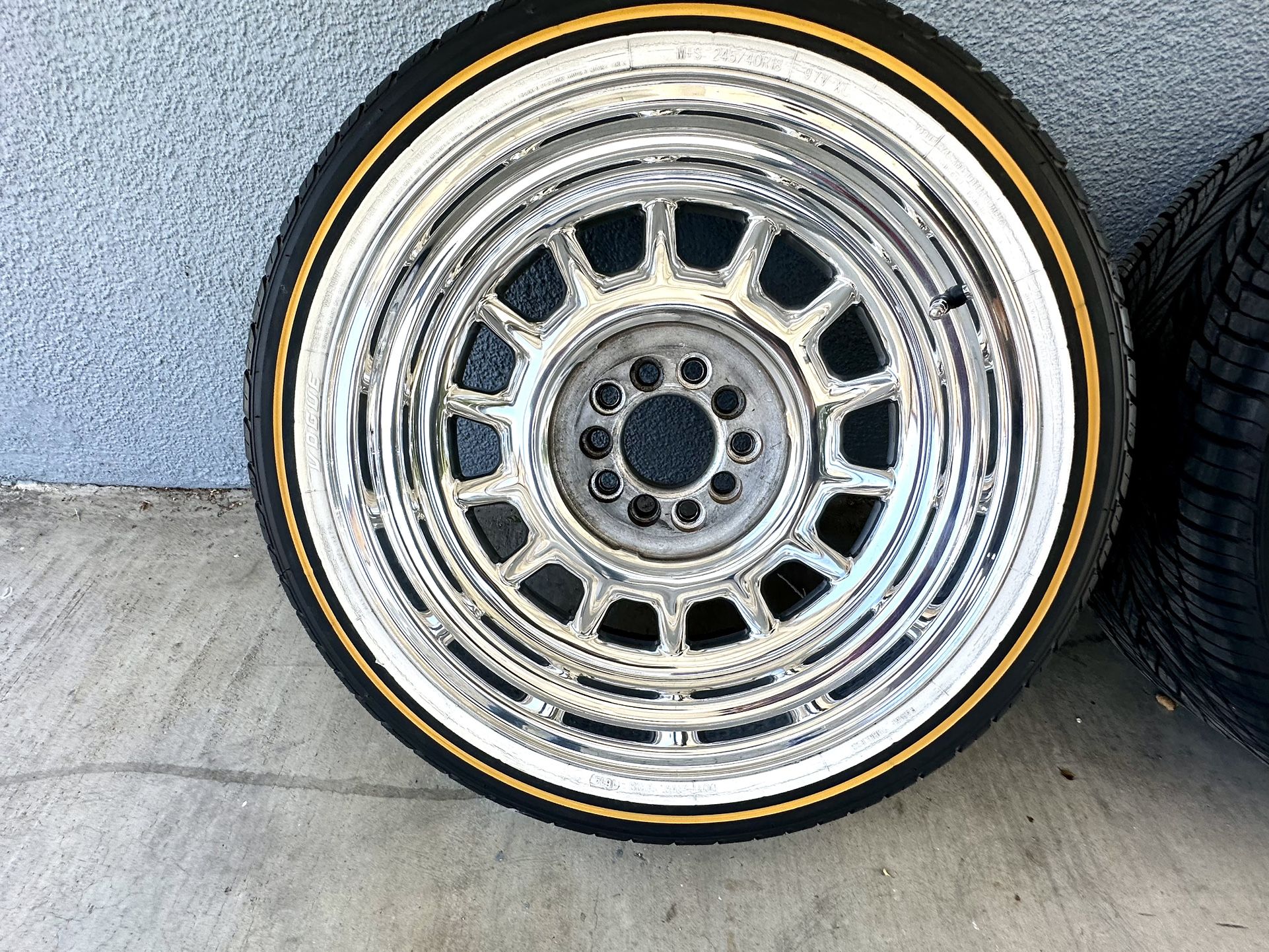 245 40 18 Vogue Tyres Custom polished 18 inch Aluminum Artillery Rims ...