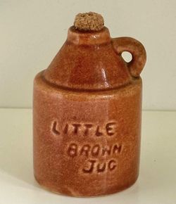 Vtg Miniature Little Brown Stoneware Jug Collection Collectible Decor