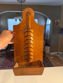 Vintage Wooden Wall Mail & Letter Organizer – Rolling Pin Design