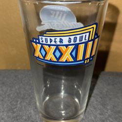 Miller Lite NFL Super Bowl XXXIII Football Beer Glass Collectible Vintage Class.