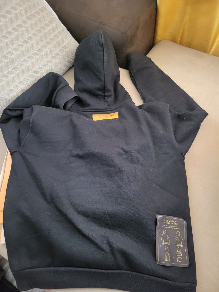 Louis Vuitton Staples Edition Hooded Sweatshirt Black Pre-Owned
