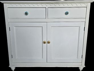 Crate & Barrel Kitchen Storage Cabinet With Drawer