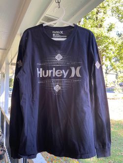 Hurley Men’s XL black/ navy Long Sleeve Graphic Logo T-Shirt Surf Skate
