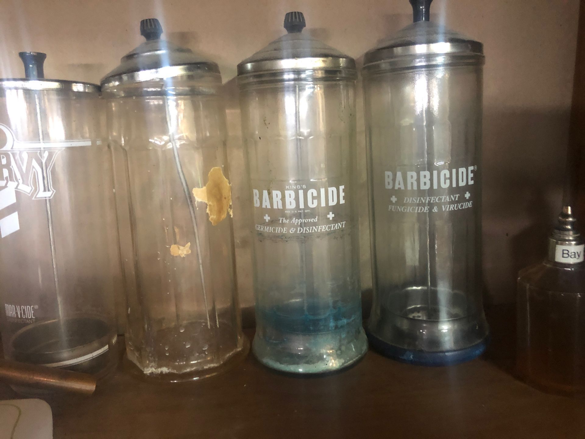 Barber bottles selling the set