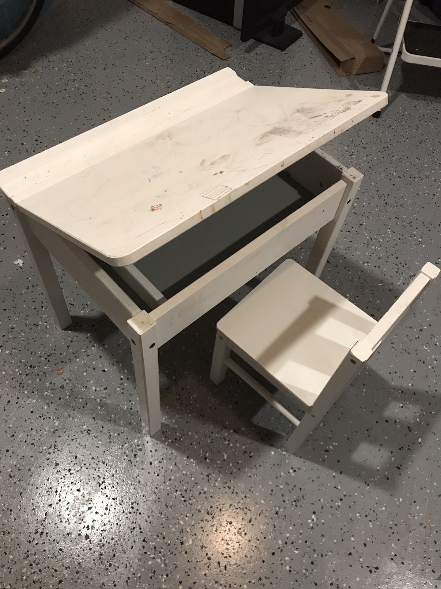 Kids IKEA Desk With Storage And Chair