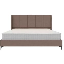 DHP Lamora Upholstered Wingback Bed with USB king size, mattress not included
