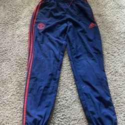 Adidas Manchester Utd Presentation Pants Man Utd Bottoms Blue Red 