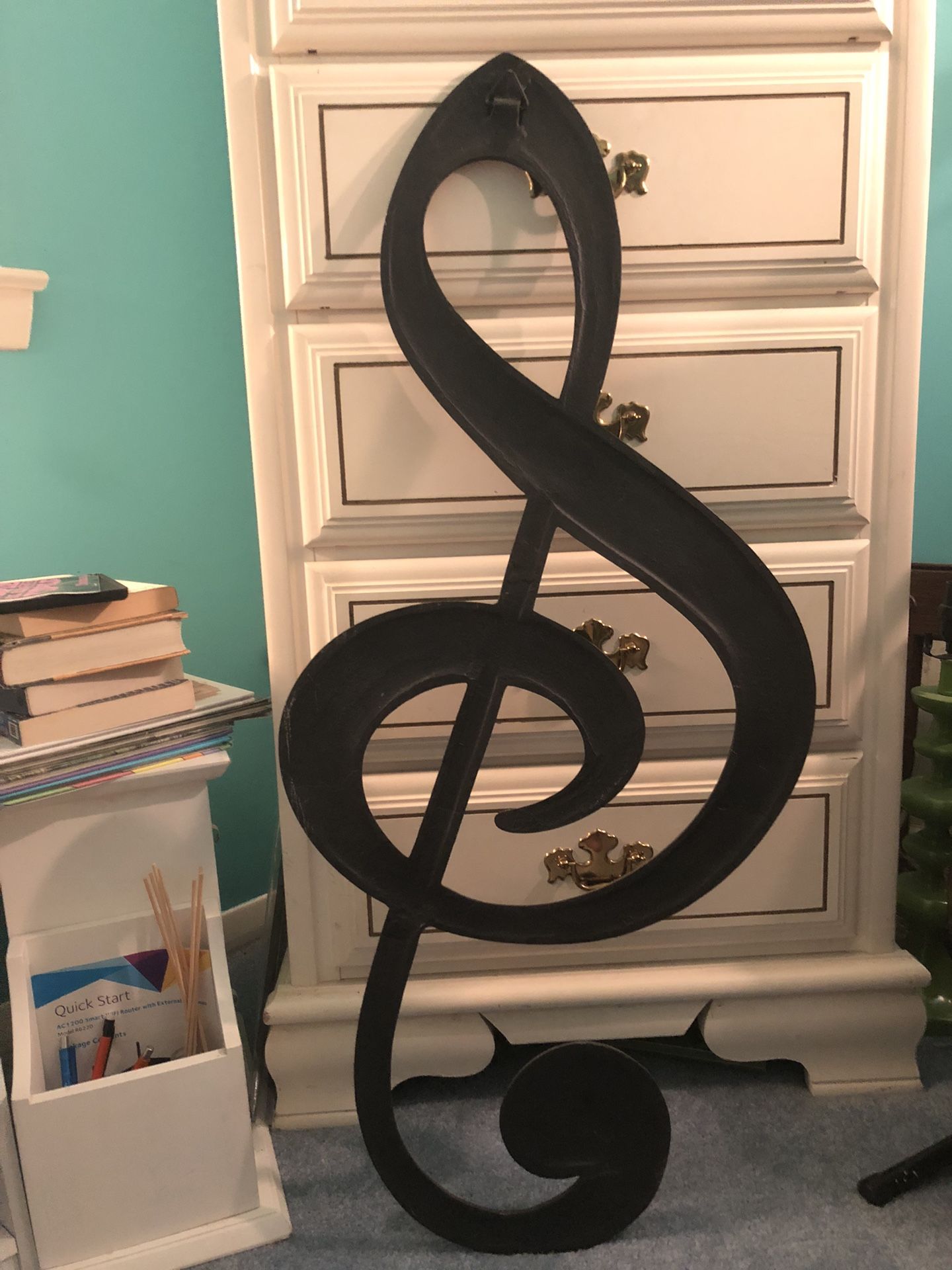 Large Metal Treble Clef Wall Art