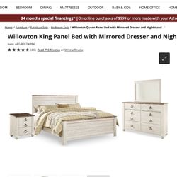 Beautiful, Like New, “Shore House”  Style Bedroom Set
