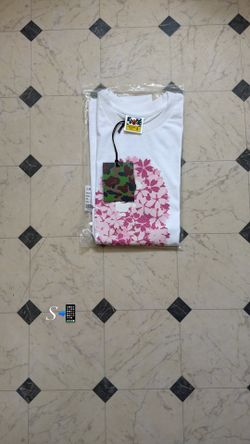 White and pink bape shirt