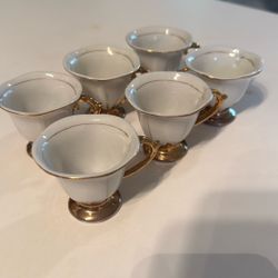 Espresso Cups White And Gold 6 Cups