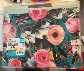 Pen+Gear Blue Floral File Folders, 10  packs- 6 Count
