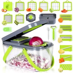 Vegetable Chopper Onion Cutter with Container Multifunctional Food Chopper with  Cherry Pitter Core Seed Remover