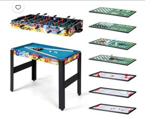 12-in-1 Combo Game Table Set for Skill & Action Games Gray, 45 lb