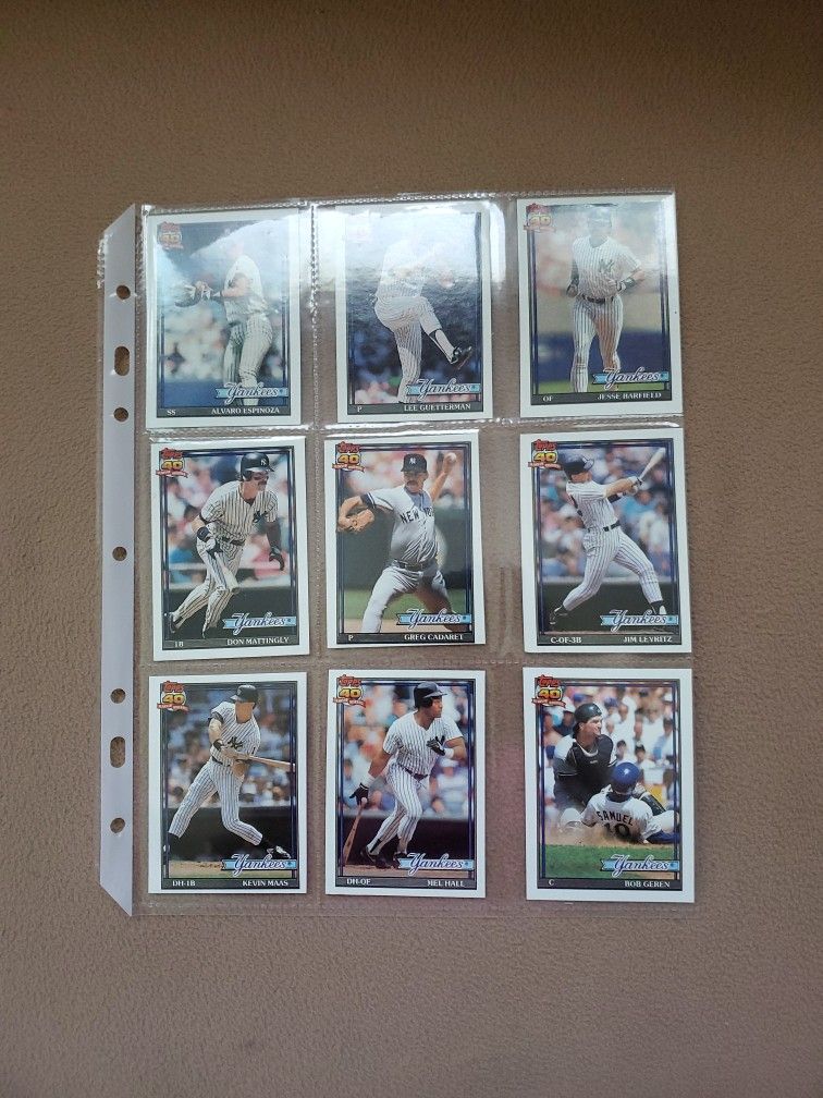 Topps 1991 New York Yankees Baseball Cards