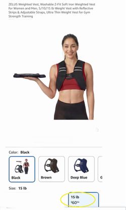 ZELUS Weighted Vest, Washable Z-Fit Soft Iron Weighted Vest for Women and Men 15 lb Weight Vest with Reflective Strips & Adjustable Straps, Ultra Thin