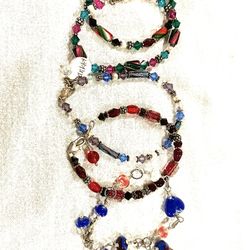 Crystal And Sterling Bracelets
