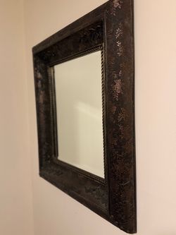 Wall Mirror in Dark Bronze Ornate Floral Picture Frame