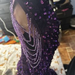 Formal Purple Sequence Dress 2XL