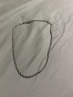 Sterling silver on steel rope chain