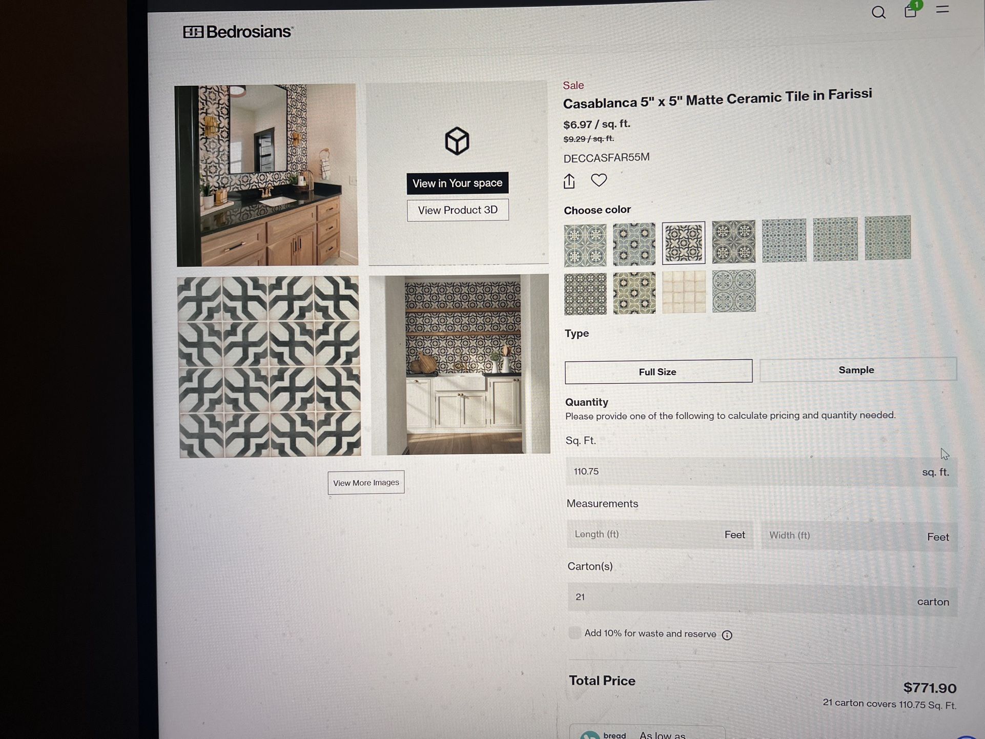 Brand New high end premium  spanish bedrosians tile 